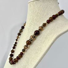 Load image into Gallery viewer, Vintage Polished Stone Bead Necklace 24"