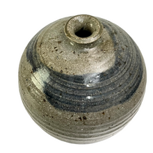 Load image into Gallery viewer, Signed Round Glazed Stoneware Pottery Vase