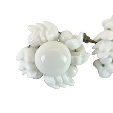 Load image into Gallery viewer, Mid Century Milk Glass Screw Back Earrings Made in Japan