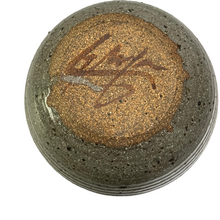 Load image into Gallery viewer, Signed Round Glazed Stoneware Pottery Vase