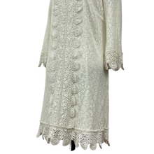 Load image into Gallery viewer, Laundry Knee Length Ivory Lace Boho Flute Sleeve Dress Size Medium