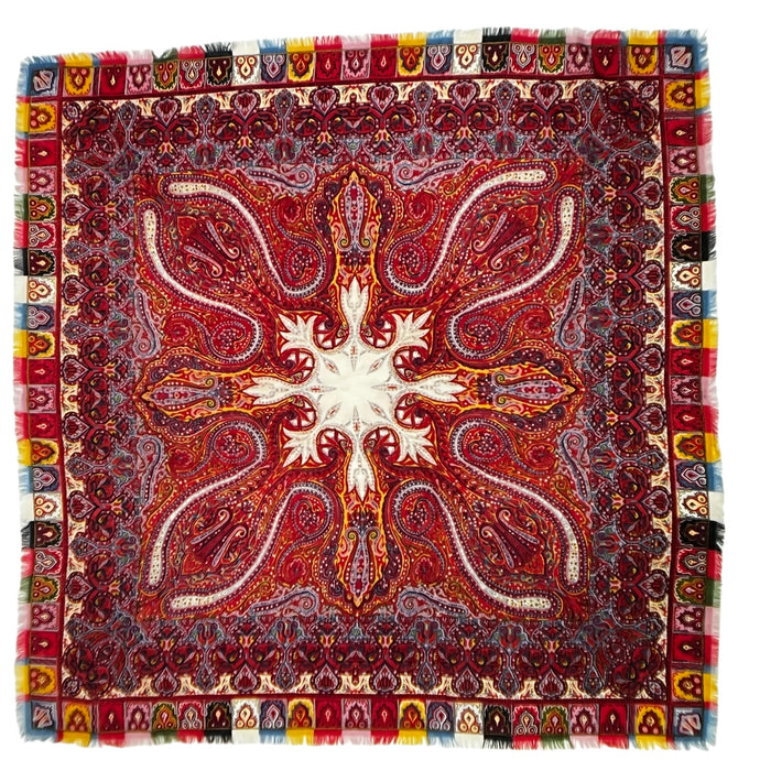 Natural Fiber Paisley Scarf 30