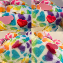 Load image into Gallery viewer, 2018 White Build A Bear BAB 16&quot; Rainbow Hearts White Stuffed Plush Animal
