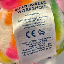 Load image into Gallery viewer, 2018 White Build A Bear BAB 16&quot; Rainbow Hearts White Stuffed Plush Animal
