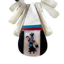 Load image into Gallery viewer, Native American Silver Bead Turquoise Pendant Necklace
