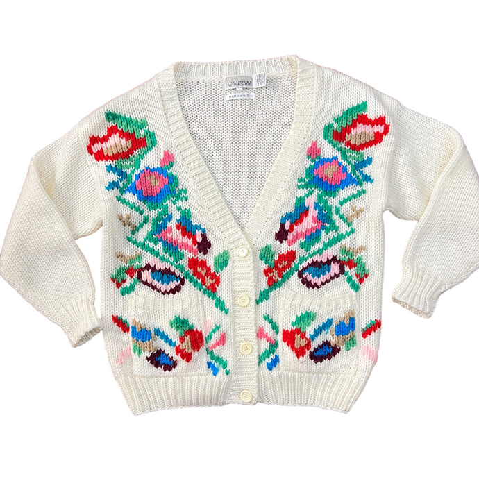 The Import Workshop Vintage Hand Knit Cardigan Sweater Size Large