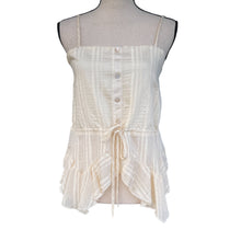 Load image into Gallery viewer, Miss Sparkling Cream Ruffle Hem Women Tank 
