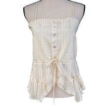 Load image into Gallery viewer, Miss Sparkling Cream Ruffle Hem Women Tank 

