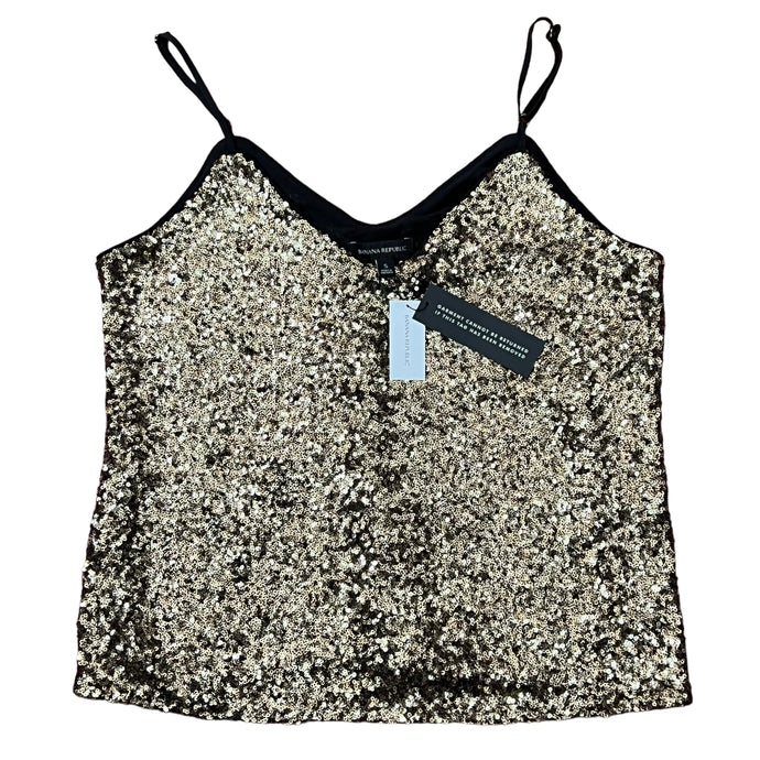 Sleeveless Bronze Sequin Tank Top Size Small