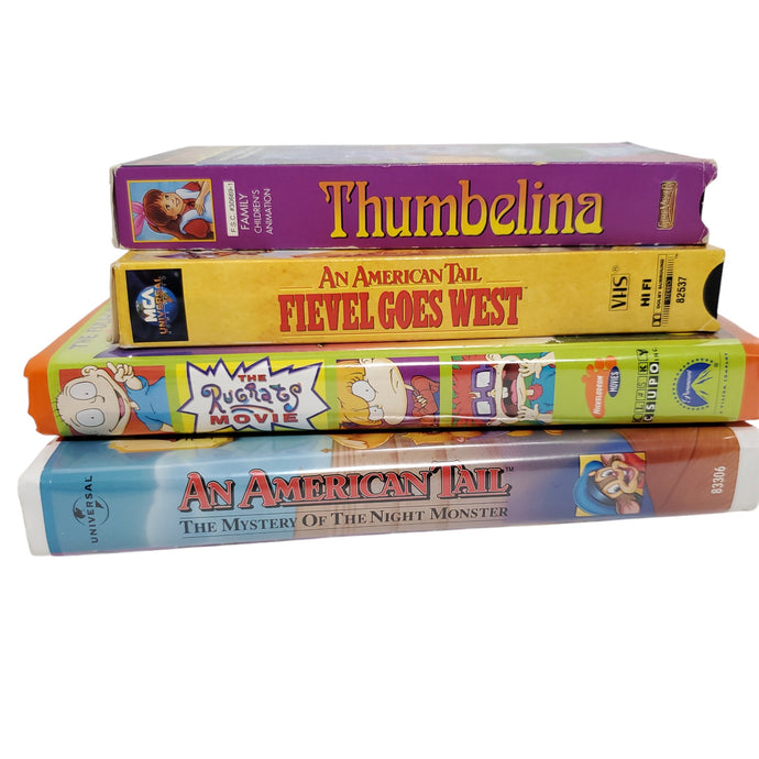 VHS The Rugrats Movie, Thumbelina, An American Tail & Fivel Goes West