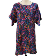 Load image into Gallery viewer, Vintage Purple Paisley Satin Nightgown Size Small 
