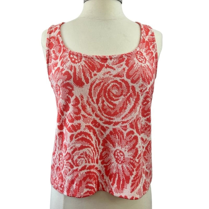 St John Sleeveless Coral Knit Top Size Small