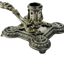 Load image into Gallery viewer, Vintage EB Silver &amp; Gold Candlestick Holder with Handle
