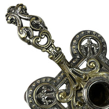 Load image into Gallery viewer, Ornate Silver Candlestick Holder with Handle
