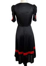Load image into Gallery viewer, Vintage 80s Black Short Sleeve Dress Size Small
