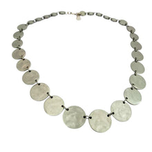 Load image into Gallery viewer, Anne Taylor Loft Silver Tone Disk Chain Necklace 16&quot;
