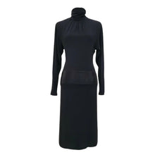 Load image into Gallery viewer, Vintage Black Dolman Sleeve Drop Waist Dress Size Small
