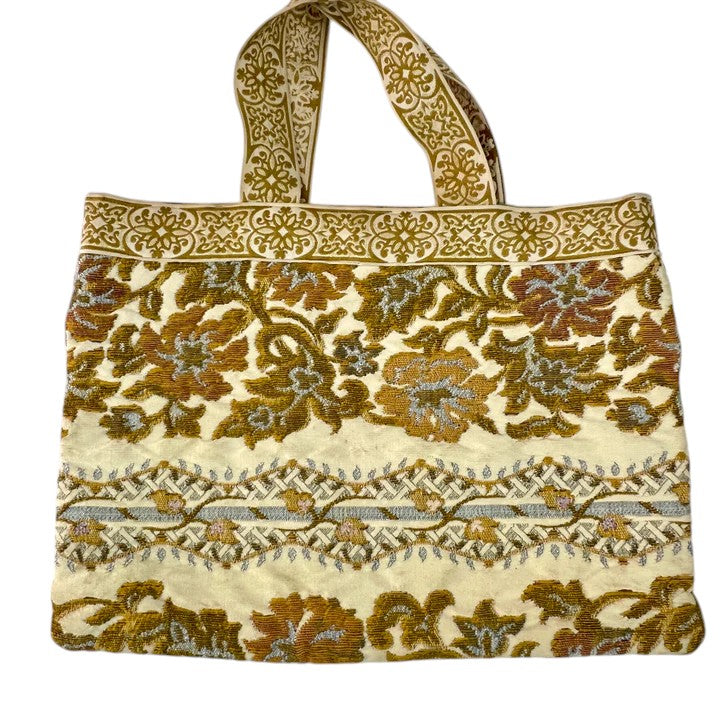Vintage Floral Tapestry Tote