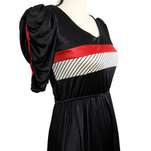 Load image into Gallery viewer, Vintage 80s Black Short Sleeve Dress Size Small
