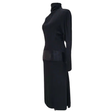 Load image into Gallery viewer, Vintage Black Dolman Sleeve Drop Waist Dress Size Small
