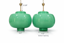 Load image into Gallery viewer, Mid-Century Round Cased Glass Pendant Shades Pair
