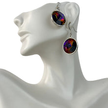 Load image into Gallery viewer, Crystal Vitrail Dangle Drop Earrings 1.5&quot; Drop Multicolor Crystal
