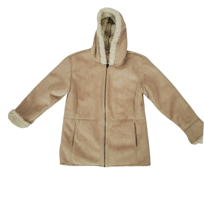 Cozy Beige Faux Shearling Jacket Size Medium