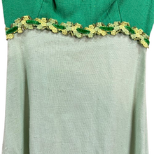 Load image into Gallery viewer, 70s Handmade Green Linen Empire Waist Cottage Core Maxi Dress XS
