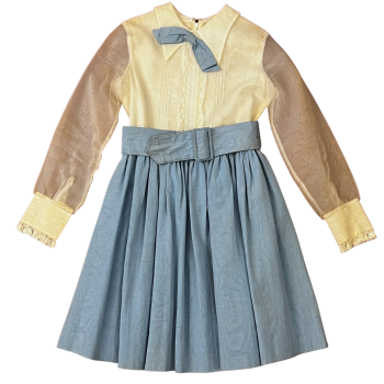 Vintage Creepy Kid Costume Blue and White