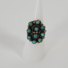 Load image into Gallery viewer, Vintage Sterling Silver Turquoise Snake Eye Ring - Size 5.5
