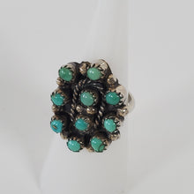 Load image into Gallery viewer, Vintage Sterling Silver Turquoise Snake Eye Ring - Size 5.5
