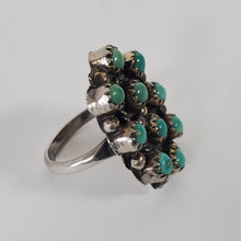 Load image into Gallery viewer, Vintage Native American Turquoise Snake Eye Ring, Silver - Size 5.5
