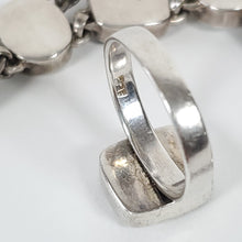 Load image into Gallery viewer, Sterling Silver Onyx MOP Inlay Bracelet &amp; Ring Set Ring Size 7.5
