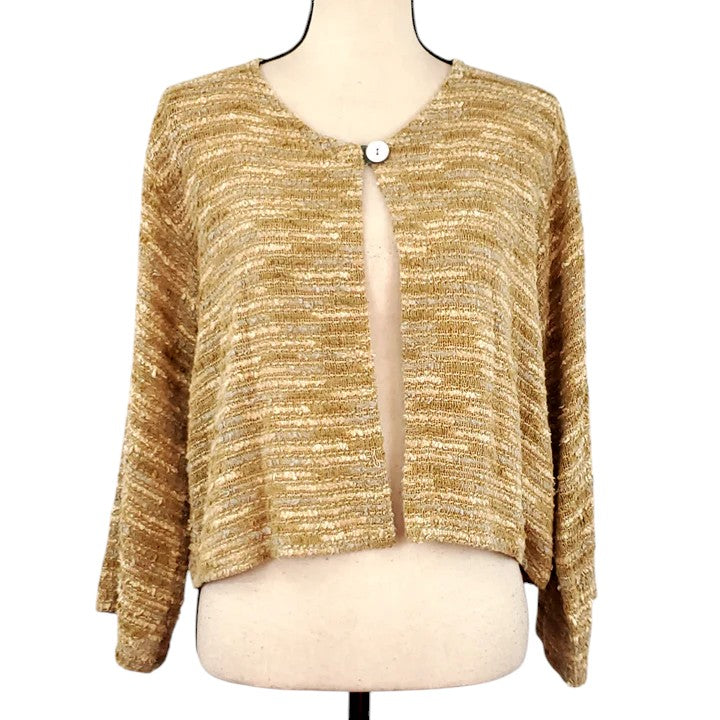 VTG Tan Cropped Cardigan Size Medium
