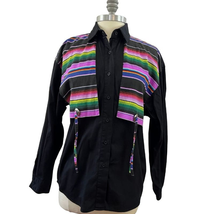 Wrangler Long Sleeves Retro Shirt For Women Black Size Medium