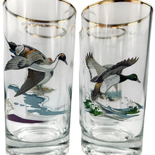 Load image into Gallery viewer, Ned Smith Game Bird Gold Rim Highball Glasses Set Of 4 Signed
