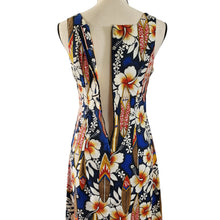 Load image into Gallery viewer, Vintage Hibiscus Hawaiian Print Dress 100% Cotton Size Small
