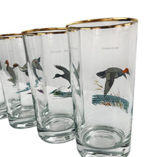 Load image into Gallery viewer, Ned Smith Game Bird Gold Rim Highball Glasses Set Of 4 Signed
