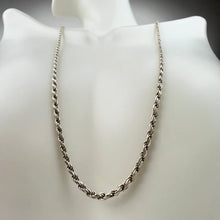 Load image into Gallery viewer, 925 Sterling Silver Wheat Chain Necklace 24&quot; Italy
