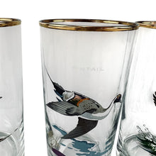 Load image into Gallery viewer, Ned Smith Game Bird Gold Rim Highball Glasses Set Of 4 Signed
