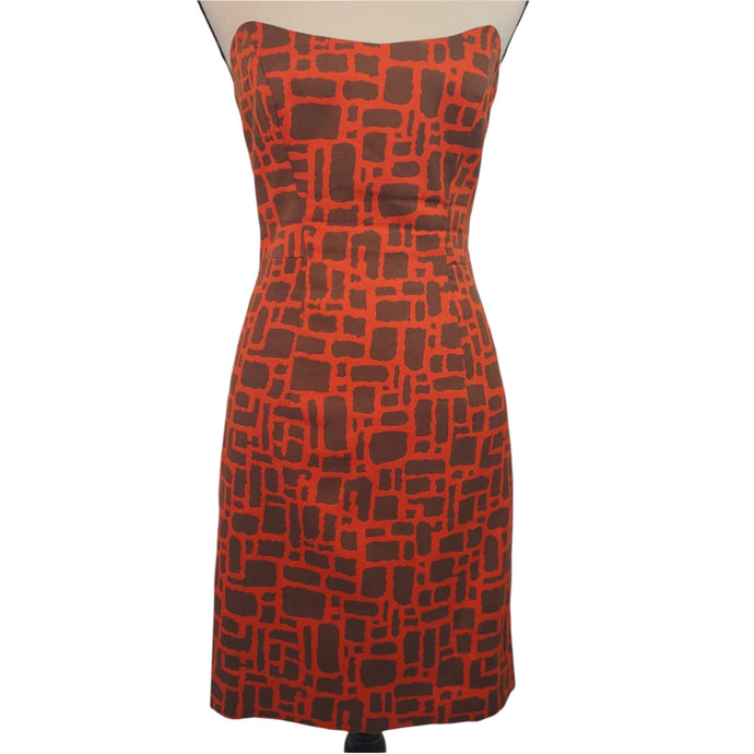 Milly of New York Strapless Eva Strapless Mini Dress Giraffe Print Size 2
