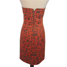 Load image into Gallery viewer, Strapless Orange/Brown Mini Dress Size 2 Cotton &amp; Silk Blend
