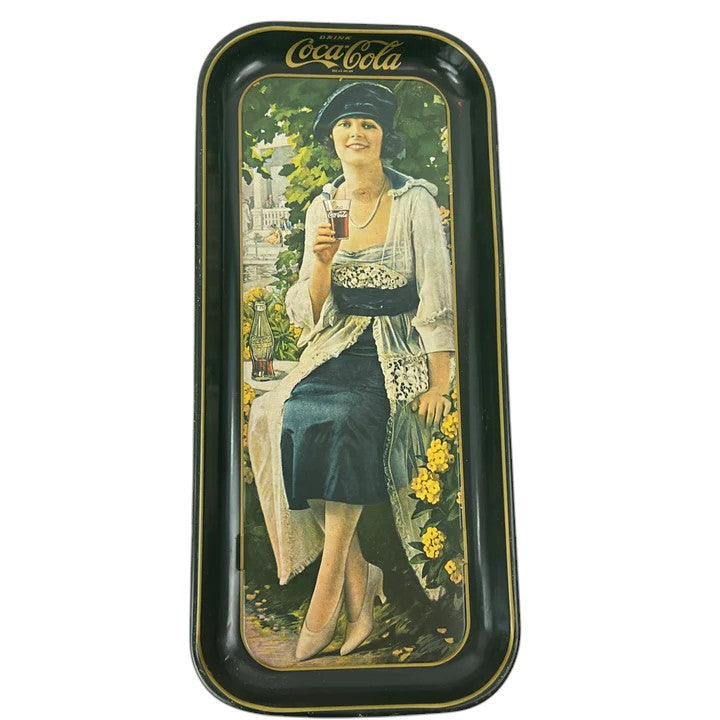 Vintage Coca-Cola Serving Tray Woman Drinking Coke