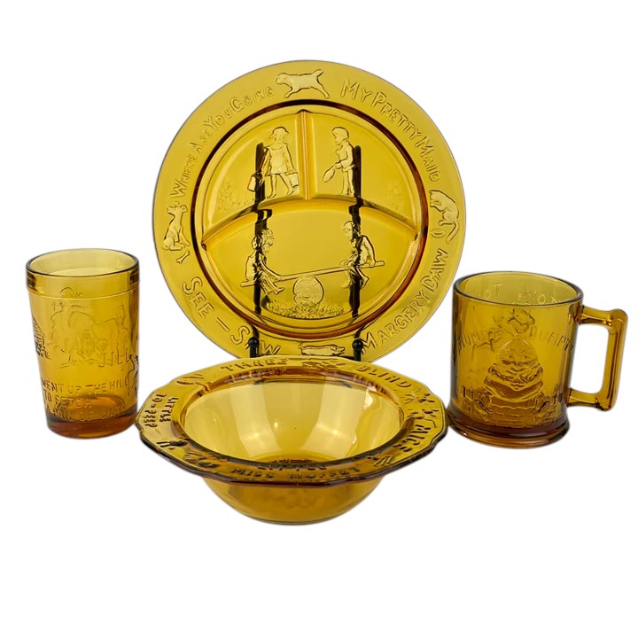 Vintage Nursery Rhyme Place Setting Set 4 Piece