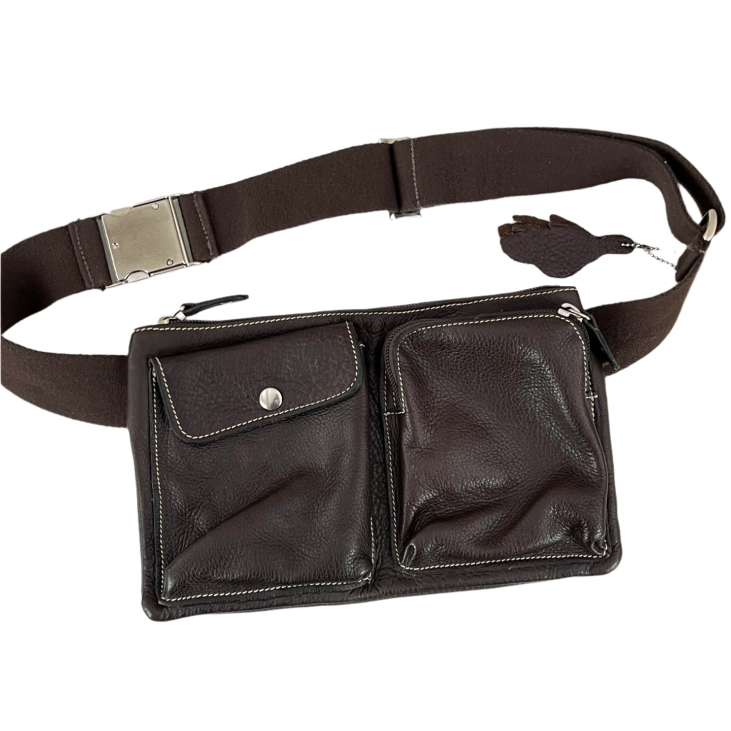 Roots Brown Leather Waist Bag