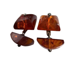 Load image into Gallery viewer, Vintage Baltic Amber Cufflinks 875 Silver
