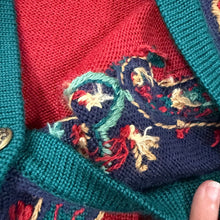 Load image into Gallery viewer, VTG 90s Embroidered Wool Blend Cardigan Size Small
