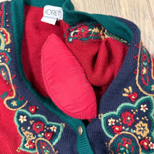 Load image into Gallery viewer, VTG 90s Embroidered Wool Blend Cardigan Size Small
