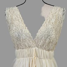 Load image into Gallery viewer, Vintage 1970s Ivory Lace Nylon Bridal Nightgown USA Made Size Small
