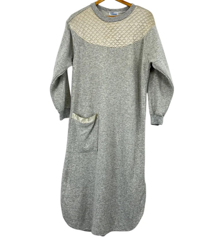  80s Grey Pajama Dress Size Small